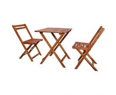 vidaXL Bistro Set 3-TLG. Massives Akazienholz Balkonset Gartenmöbel Sitzgruppe