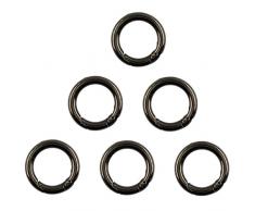 6Pcs Karabiner Karabinerhaken Schnappfeder Schnapphaken für Schlüsselanhänger - Grau
