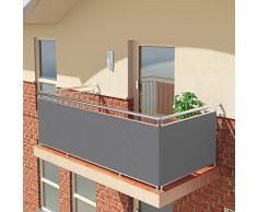 BALCONIO Balkon Sichtschutz wasserabweisend Balkonbespannung Balkonabdeckung für Balkon Terrasse aus Polyester-500 x 85 cm-Grau