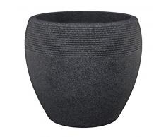 Scheurich Lineo, Pflanzgefäß aus Kunststoff, Schwarz-Granit, 40 cm Durchmesser, 32,7 cm hoch, 28 l Vol.