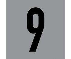 GreenIT 12cm DIN 1451 Wunsch Ziffer Zahl Nummer Hausnummer Aufkleber Tattoo Deko Folie Tür Fenster Lampe (schwarz, 9)