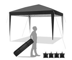 YUEBO Pavillon 3x3 Zelt Pavillon Faltbar Faltpavillon Wasserdicht Popup Gazebo Partyzelt Gartenpavillon mit 4 Sandsack