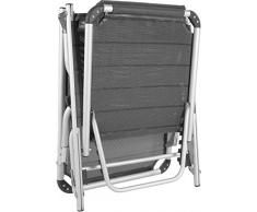 XL - DREIBEIN OUTDOOR LIEGE mit integriertem KOPFPOLSTER - FARBE : ANTHRAZIT - 205 x 71 x 40 cm - STABIELO bequeme klappbare transportable LIEGE aus ALUMINIUM als CAMPINGBETT - STABIELO Belastung ca. 150 Kilo - Holly ® Produkte