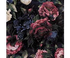 Forwall Fototapete Vlies Tapete Wanddeko Blumen Pfingstrose - Retro Vintage Rosa Moderne Wanddekoration 13534VEXXL 312cm x 219cm Schlafzimmer Wohnzimmer