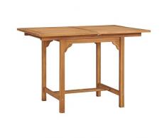 Tidyard Ausziehbarer Gartentisch Massivholztisch Küchentisch Esstisch (110-160)×80×75 cm Mit Schirmloch,Couchtisch Kaffeetisch Balkontisch Esstisch Küchen-Tisch von 110 bis 160 cm,Massivholz Teak
