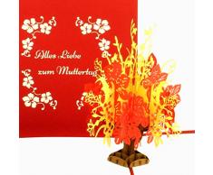 3D MuttertagskarteAlles Liebe zum Muttertag - Pop Up Karte zum Muttertag - Blumengruß aus Papier als Geschenkidee, kleines Geschenk, Gutschein & Geschenkverpackung