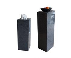 Säule aus seltenem Granit, dunkelgrau, handgearbeitet und sehr Stabil zusammengesetzt,vielseitig verwendbar als Sockel für Skulpturen, Büsten, Vasen, oder Galeriesockel, Blumensäule, Deko und Schmucksäule, Schlicht und ideal