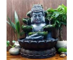 SPYXGS Kreative Chinesische Buddha Statuen Wasser Ornamente Zen Brunnen Glück Wohnzimmer Dekoration Sicherheit Feng Shui Handwerk 28X20,5 cm