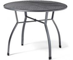 greemotion Gartentisch Toulouse rund, Ø ca.100 cm, pflegeleichter Tisch aus kunststoffummanteltem Stahl, Esstisch mit Niveauregulierung, eisengrau, 100 x 100 x 72 cm