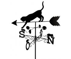 Wenko Wetterfahne Katze Wetterhahn, lackiertes Metall, 50 x 170 x 40 cm, schwarz