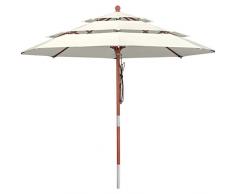 anndora Sonnenschirm 3-lagig 350 cm rund Gartenschirm Natural - Holzstockschirm