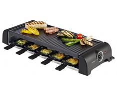 Korona 45060 Raclette Grill für 10 Personen - Tischgrill mit 10 Pfännchen und 10 Spatel - Abnehmbare Grillplatte