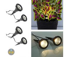 2 x 2 LED-Pflanzen-StrahlerJasmin Handschalter LED-Pflanzen-Strahler-Spot Blumen-Zimmerpflanzen-Blumenkübel-Blumentopf-Strahler-Spotlight Dekorations-Stimmungs-indirekter-Strahler-Spot
