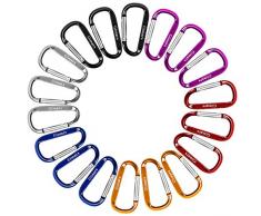 18 Stück 6CM Karabiner Schlüsselanhänger, GIMARS Mini Karabinerhaken Alu klein Schlüssel Karabiner (18 Stück)