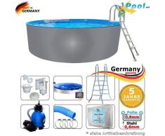 Edelstahlpool 3,60 x 1,25 Set Pool Rundpool Swimmingpool 3,6 x 1,2 Edelstahlbecken Schwimmbecken Rundbecken rund Pools Gartenpool Aufstellbecken Einbaupool Aufstellpool 360 cm Sets Edelstahl