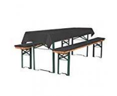 TexDeko Auflagen-Set für Bierzeltgarnitur 220 cm (Schaumstoff Extra Stark RG30/50) mit Tischdecke 3TLG. Set (100x250 cm) (Anthrazit, wasserabweisend/schmutzabweisend)