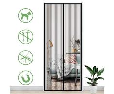 GIMARS Fliegengitter Tür Insektenschutz 100x220 cm/90x210 cm / 110x220 cm Magnet Vorhang Fliegenvorhang Moskitonetz für Balkontür Wohnzimmer Terrassentür, Klebmontage ohne Bohren (100*220)(Schwarz)
