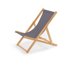 IMPWOOD Gartenliege aus Holz Liegestuhl Relaxliege Strandstuhl (Grau)