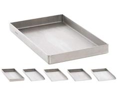CLP Edelstahl Grillplatte für den Gasgrill, Kohlegrill und den Elektrogrill I Bratplatte mit glatter Oberfläche edelstahl, 26x44,5x4 cm