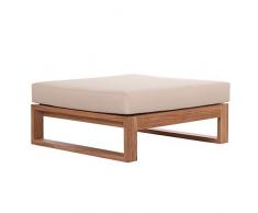 Teako Design Ottomane Molveno Teak unbehandeltes Massivholz Wetterfest Sitzhocker Teakholz Polsterhocker Hocker robust