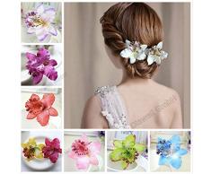 Diawell Orchidee Haarblume Haarclip Haarspange Blume Blüte Ansteckblume Haarschmuck