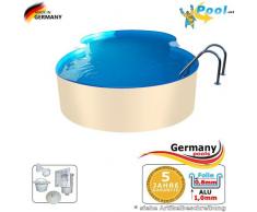 Achtformpool-Alu 6,25 x 3,60 x 1,50 m Achtformbecken-Alu Pool achtform Pool Einbau Pools Aufstellpool Gartenpool Sets Aufstellbecken Schwimmbecken Swimmingpool Set