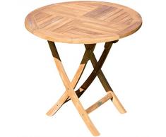 ASS ECHT Teak Gartentisch Klapptisch Holztisch Gartentisch Tisch rund 80cm JAV-Coamo von