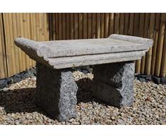 Asien Lifestyle Asiatische Gartenbank (106cm) Steinbank Altartisch - Unikat