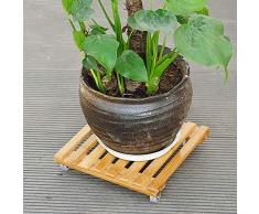 YAHAO Hocker Sitzhocker Blumenhocker Beistelltisch Nachttisch Pflanzenhocker Blumenpodest Holz Gartenregal Blumenbank Pflanzentreppe Pflanzregal Für Innen（Auf Rädern）,25 * 25cm