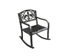 XBD Im Freien einzelner Schaukelstuhl, Schmiedeeisen Cushioned Lounge Sessel for Terrasse/Hof/Garten HOME (Size : A)