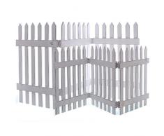 Annastore Holzzaun als Beeteinfassung 75,5 cm x 35 cm (L/H) - Beetumrandung Kleine Holzzäune Deko-Zaun Dekozaun Farbe antik-weiß