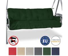 Beautissu Auflage Flair HS ca. 180x50x8cm für Hollywood-Schaukel Garten-Bank-Auflage Schaumflockenfüllung Dunkelgrün
