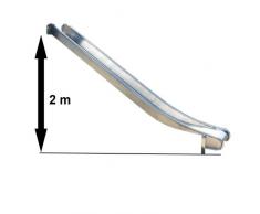 Edelstahl Anbaurutsche ohne Ohren, Podestöhe 1.75-2m - öffentlich