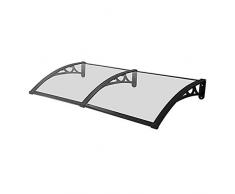 Vordach Türdach Für Draußen Pultbogenvordach Überdachung Polycarbonat UV-Schutz Für Terrassendächer Im Außenbereich Allwetter-Stabilität (Color : Clear, Size : 60x200cm)