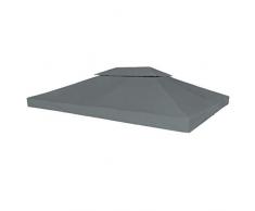 Festnight 2-Stufiges Pavillondach Ersatzdach 4 x 3 m | Pavillon Dach mit PVC-Beschichtung | Wasserdicht Pavillonabdeckung 310 g/m² | für Pavillon Gartenzelt