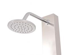 Festnight Gartendusche Fixierter Oberer Kopfbrause Handbrause Gebürsteter Edelstahl 210 cm