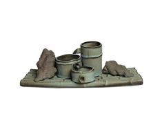 Zimmerbrunnen Keramik Bambus Rockery Wasser Desktop-Brunnen Indoor 3 Ebenen Wasserfall Feng Shui Dekoration Büro Wohnzimmer Aquarium Luftbefeuchter Heim Terrasse Garten-Dekoration-Geschenk Zierbrunnen