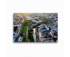 Premium Textil-Leinwand 45 cm x 30 cm quer Stelzenhaus am Karl-Heine-Kanal Leipzig