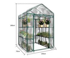 Gewächshaus Wasserdicht Foliengewächshaus aus PVC Treibhaus Pflanzen Tomatenhaus Wärmehaltung für Frühbeet, Blume, Gemüse (Ohne Eisenregal)-143cmx73cmx195cm
