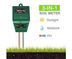 Xddias Bodentester, 3 in 1 Bodenmessgerät für Pflanzen, Boden Feuchtigkeit pH Lichtstärke Meter Tester für Pflanzenerde, Gartenbau, Bauernhof, Rasenpflege, Keine Batterien Erforderlich