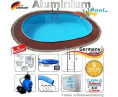 Aluminiumpool Ovalpool 8,70 x 4,00 x 1,50 Set Schwimmbecken Alu Swimmingpool 8,7 x 4,0 x 1,5 m Ovalbecken Alupool Fertigpool oval Pool Aluminium Pools Einbaupool Gartenpool Sets Aussenpool Komplettset