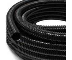 Wiltec 25m Teichschlauch Spiralschlauch 38 mm (1 1/2) schwarz