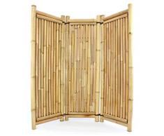 Raumteiler aus Bambus 3teilig 180x180cm mit Petung Rohre 4 bis 7cm - Paravent Raumteiler Mobile Sichtschutzwand Trennwand