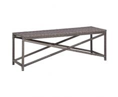 vidaXL Gartenbank Sitzbank Parkbank Garten Bank Gartenmöbel Balkonbank Terrassenbank Rattanmöbel Rattanbank 120cm Poly Rattan Grau