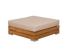 Teako Design Ottomane Korsika Teak unbehandeltes Massivholz Sitzhocker Wetterfest robust Teakholz Sitzbank Polsterhocker