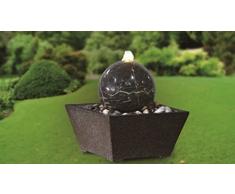 SAUERLAND Wasserspiel mit Marmor-Kugel in schwarz, inkl. Behälter, Zimmerbrunnen