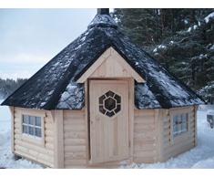 JUNIT SKF165V1 16,5 m2 Saunakota mit Vorraum, Fichte für ca. 9 Personen