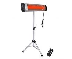 Wiltec Heizstrahler Infrarotstrahler mit Fernbedienung, 2500W, freistehend & Wandmontage, höhenverstellbar