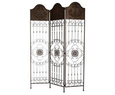 aubaho Paravent Pergola Spalier Rankhilfe Zaun 19kg Metall antik Stil Raumteiler braun