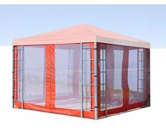 QUICK STAR 4 Seitenteile mit Moskitonetz für Rank Pavillon 3x3m Seitenwand Terra/Rotorange RAL 2001